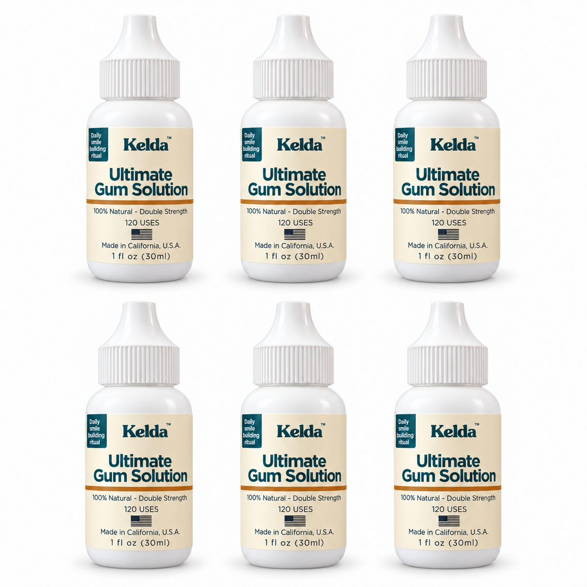 Six bottles of Ultimate Gum Solution Double Strength