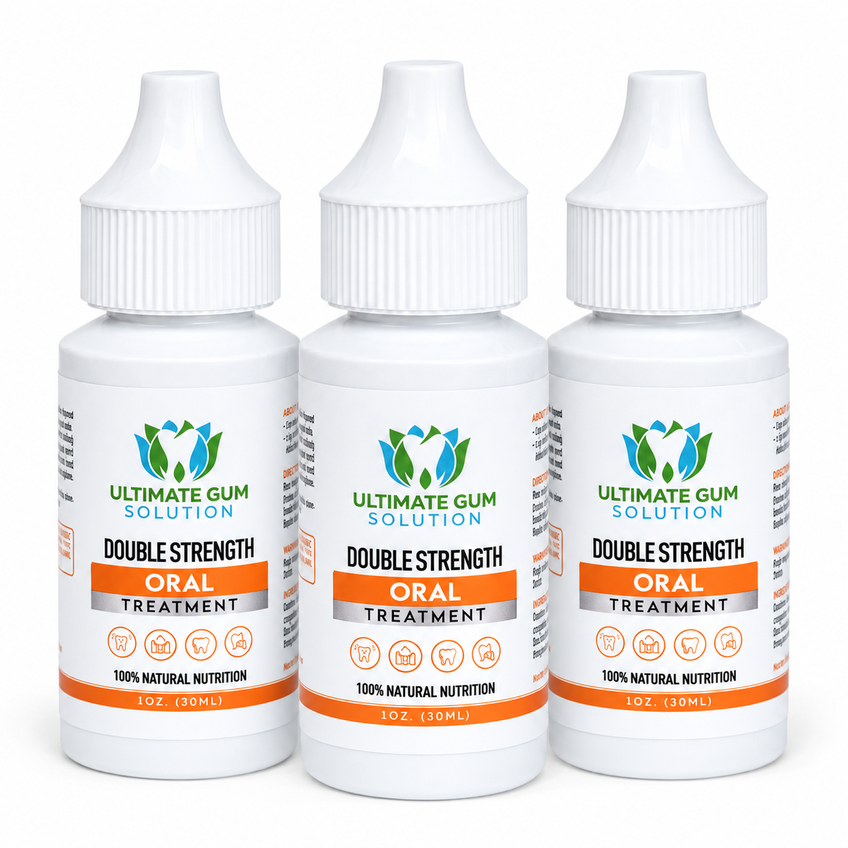 3 bottles of Ultimate Gum Solution Double Strength